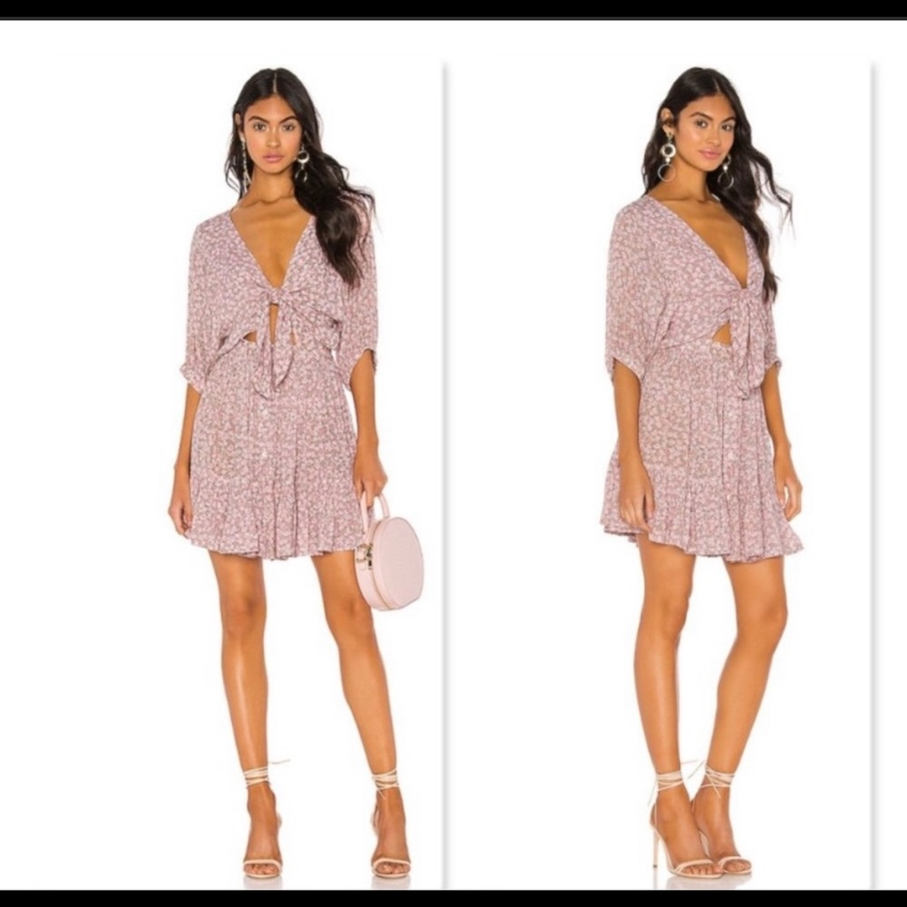 Faithful the brand mini floral dress with keyhole